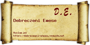 Debreczeni Emese névjegykártya
