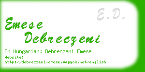 emese debreczeni business card